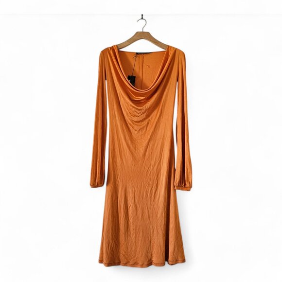 Cavalli Class Dress - Viscose - Orange size 8 (42 IT) NWT - Picture 1 of 8